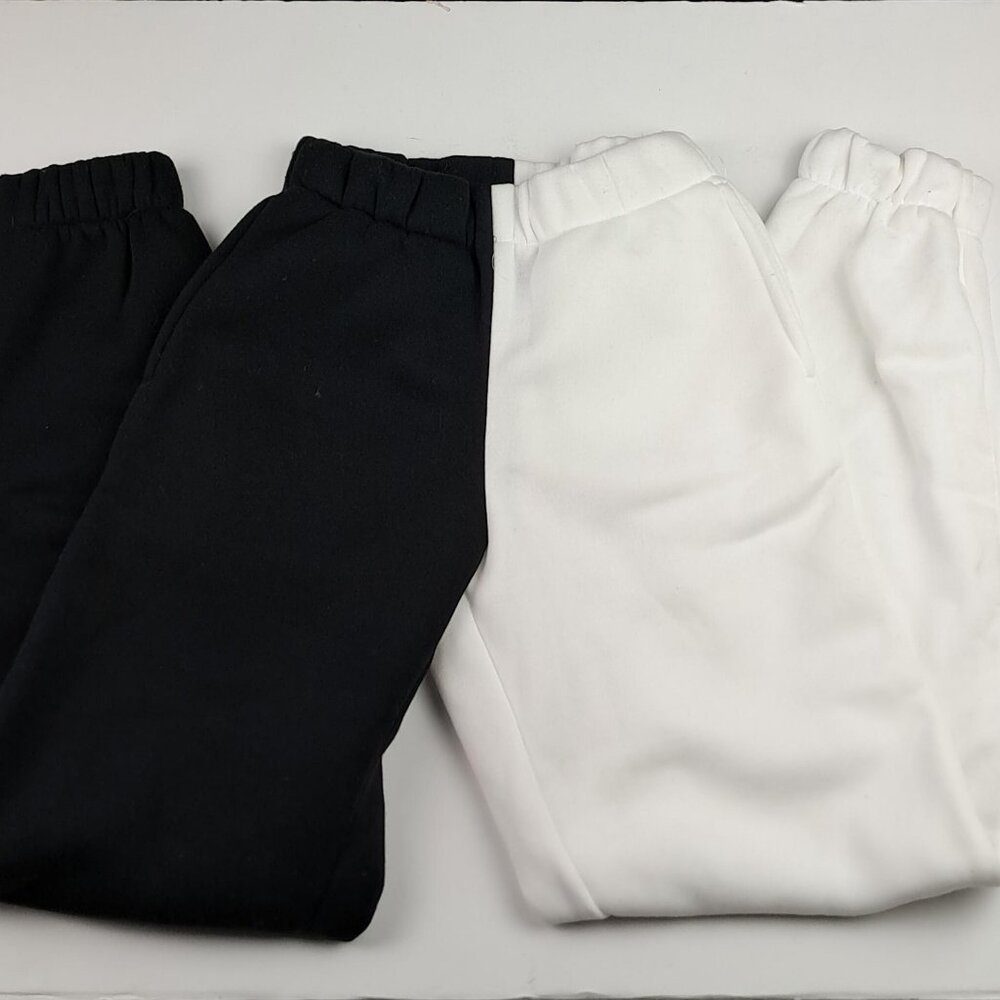 Vivre La Vie Sweatpants Black and White Warm Fleece Lining, Side pockets Size XS